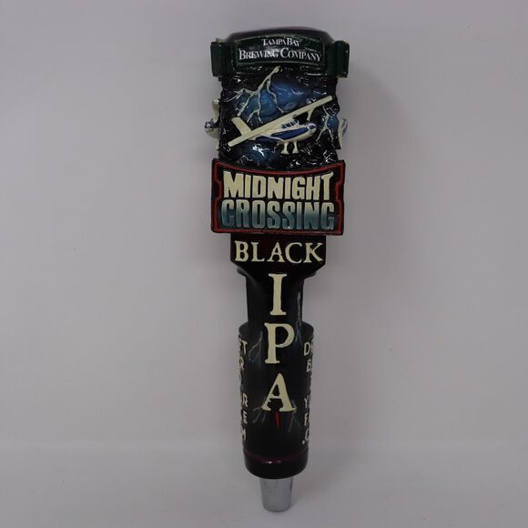 Tampa Bay Brewing Company Beer Tap "Midnight Crossing Black IPA" Handle Keg - Picture 1 of 4